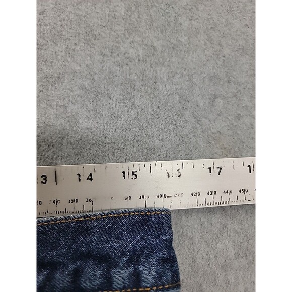 Vintage Levis 517 Denim Shorts Jorts Mens 32x12 High Blue Distressed Cut - Picture 5 of 13